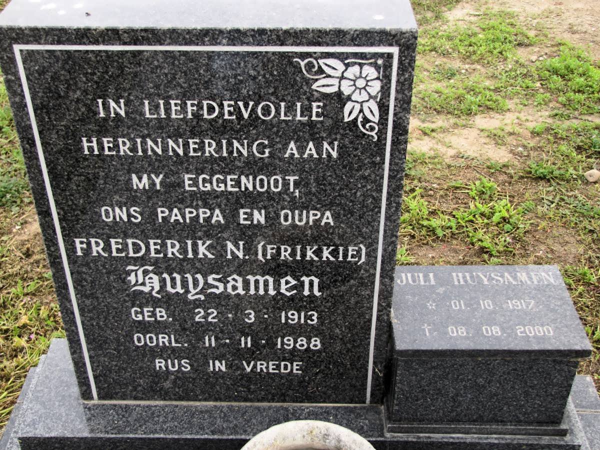 HUYSAMEN Frederik N. 1913-1988 &amp; Juli 1917-2000