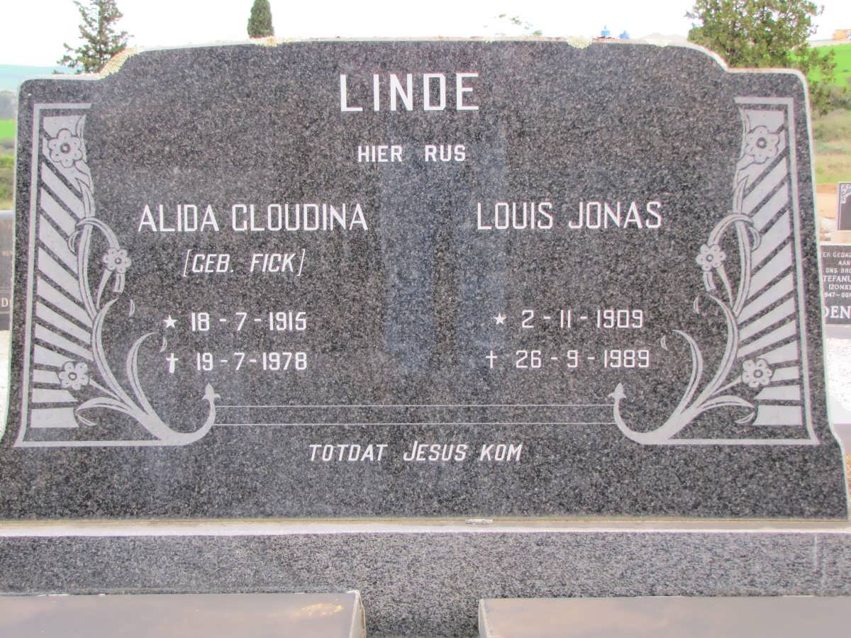 LINDE Louis Jonas 1909-1989 &amp; Alida Gloudina FICK 1915-1978