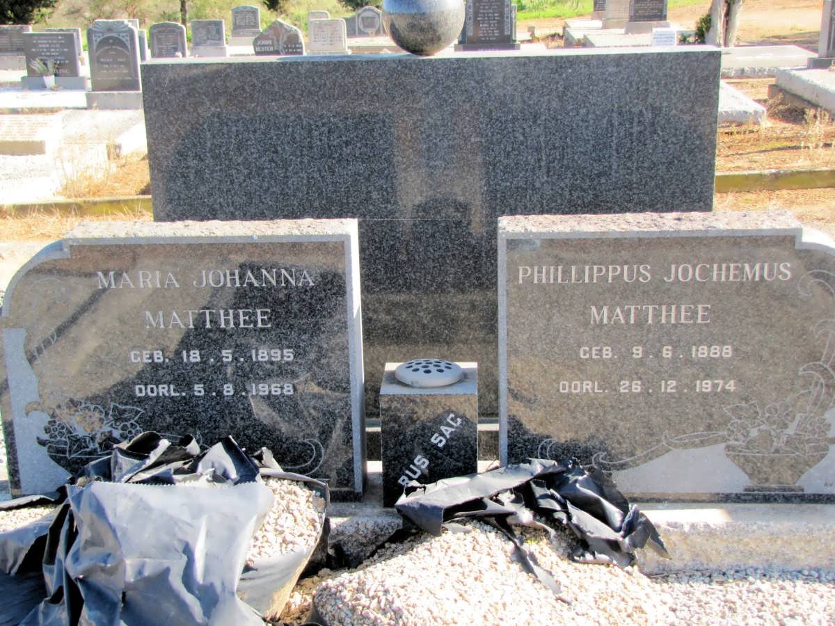 MATTHEE Phillippus Jochemus 1888-1974 &amp; Maria Johanna 1895-1968