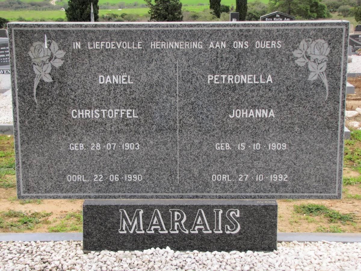 MARAIS Daniel Christoffel 1903-1990 &amp; Petronella Johanna 1909-1992