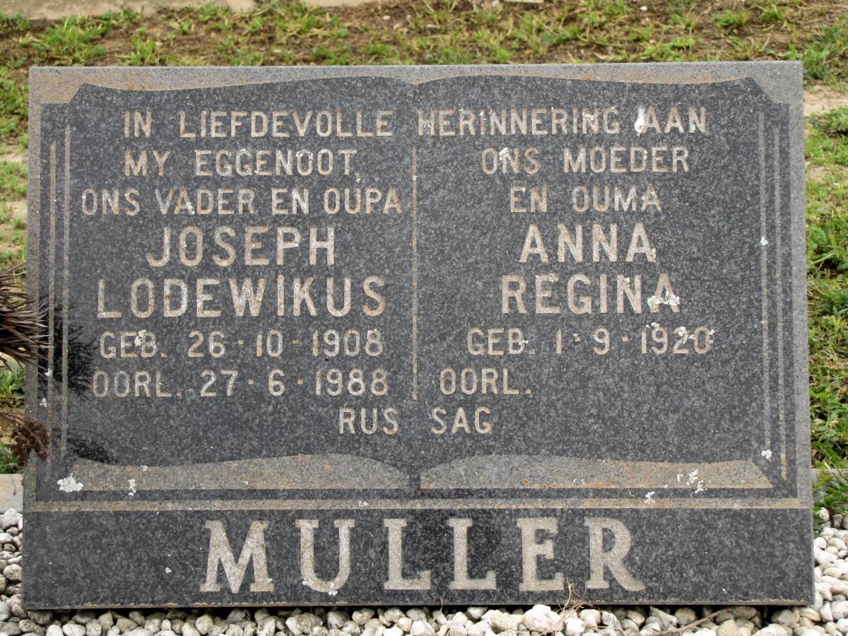 MULLER Joseph Lodewikus 1908-1988 &amp; Anna Regina 1920-