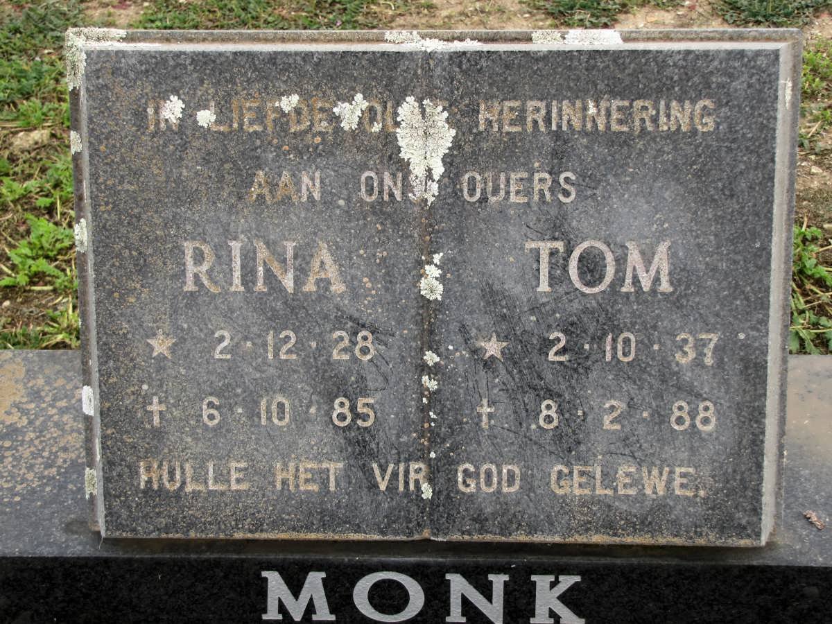 MONK Tom 1937-1988 &amp; Rina 1928-1985