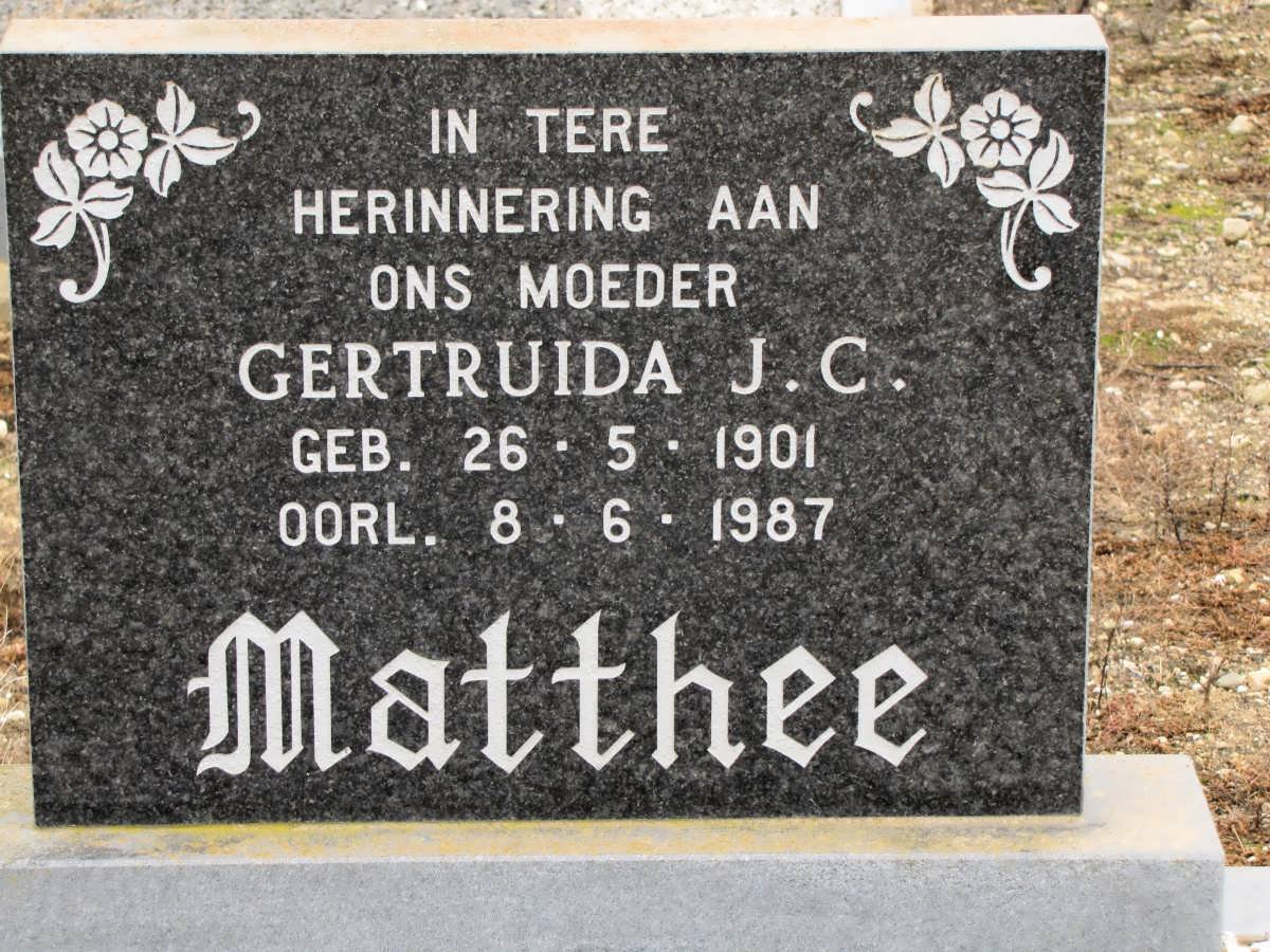 MATTHEE Gertruida J.C. 1901-1987