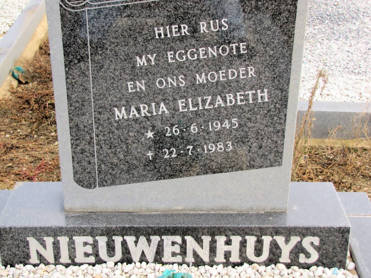 NIEUWENHUYS Maria Elizabeth 1945-1983