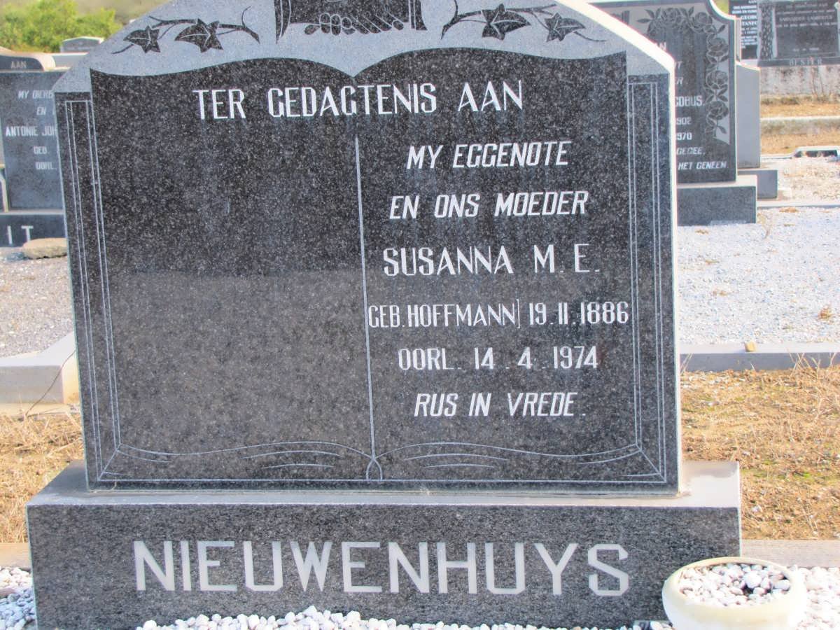 NIEUWENHUYS Susanna M.E. -1974