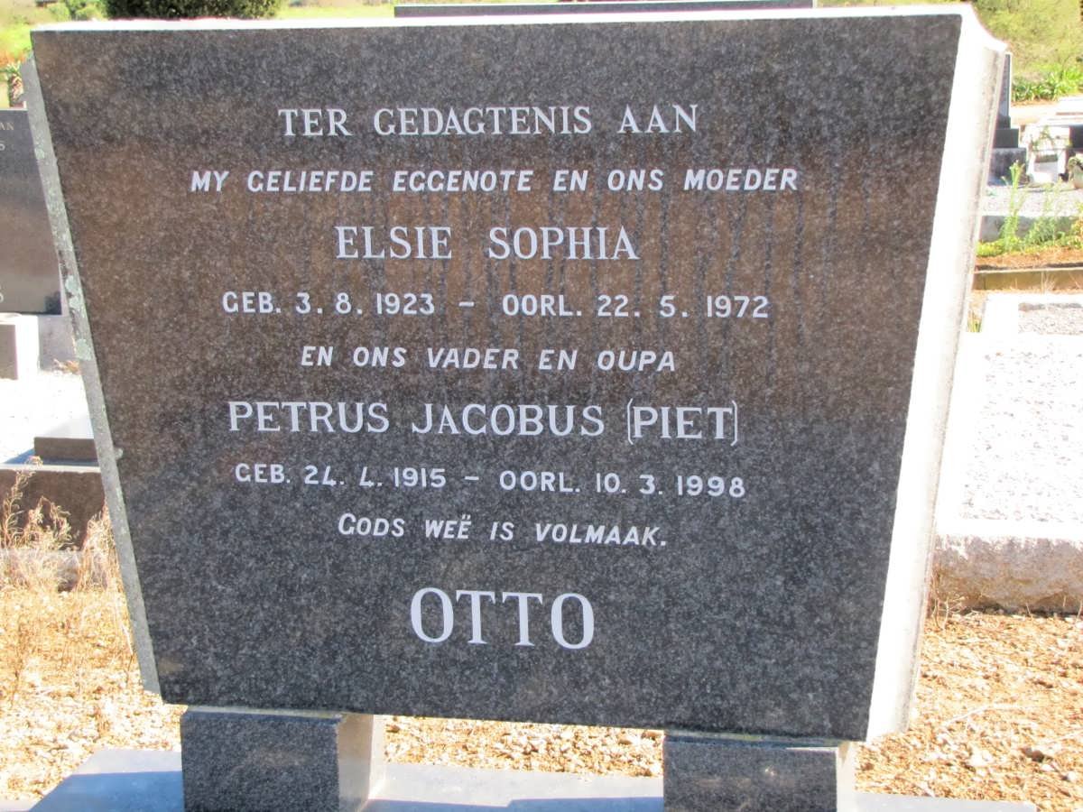 OTTO Petrus Jacobus 1915-1998 &amp; Elsie Sophia 1923-1972