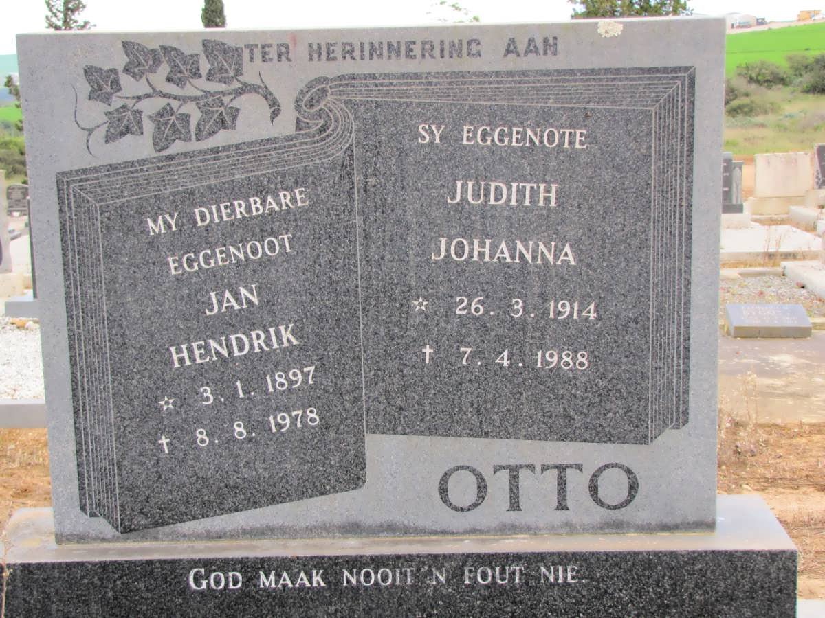 OTTO Jan Hendrik 1897-1978 &amp; Judith Johanna 1914-1988