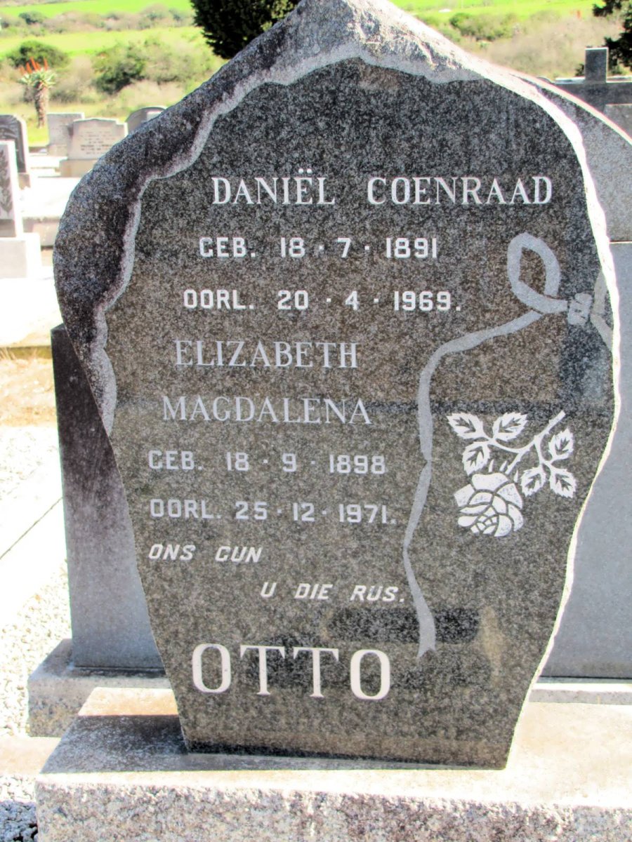 OTTO Daniel Coenraad 1891-1969 &amp; Elizabeth Magdalena 1898-1971