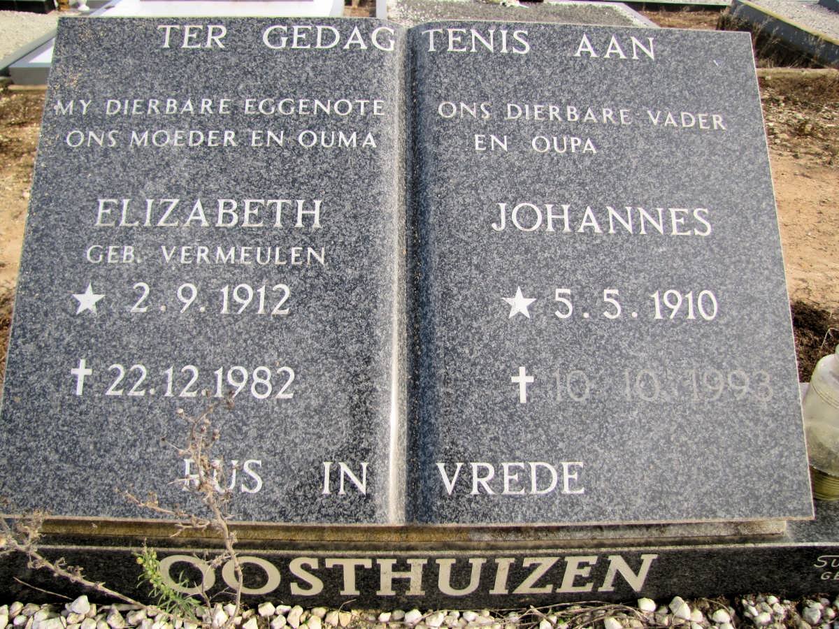 OOSTHUIZEN Johannes 1910-1993 &amp; Elizabeth VERMEULEN 1912-1982