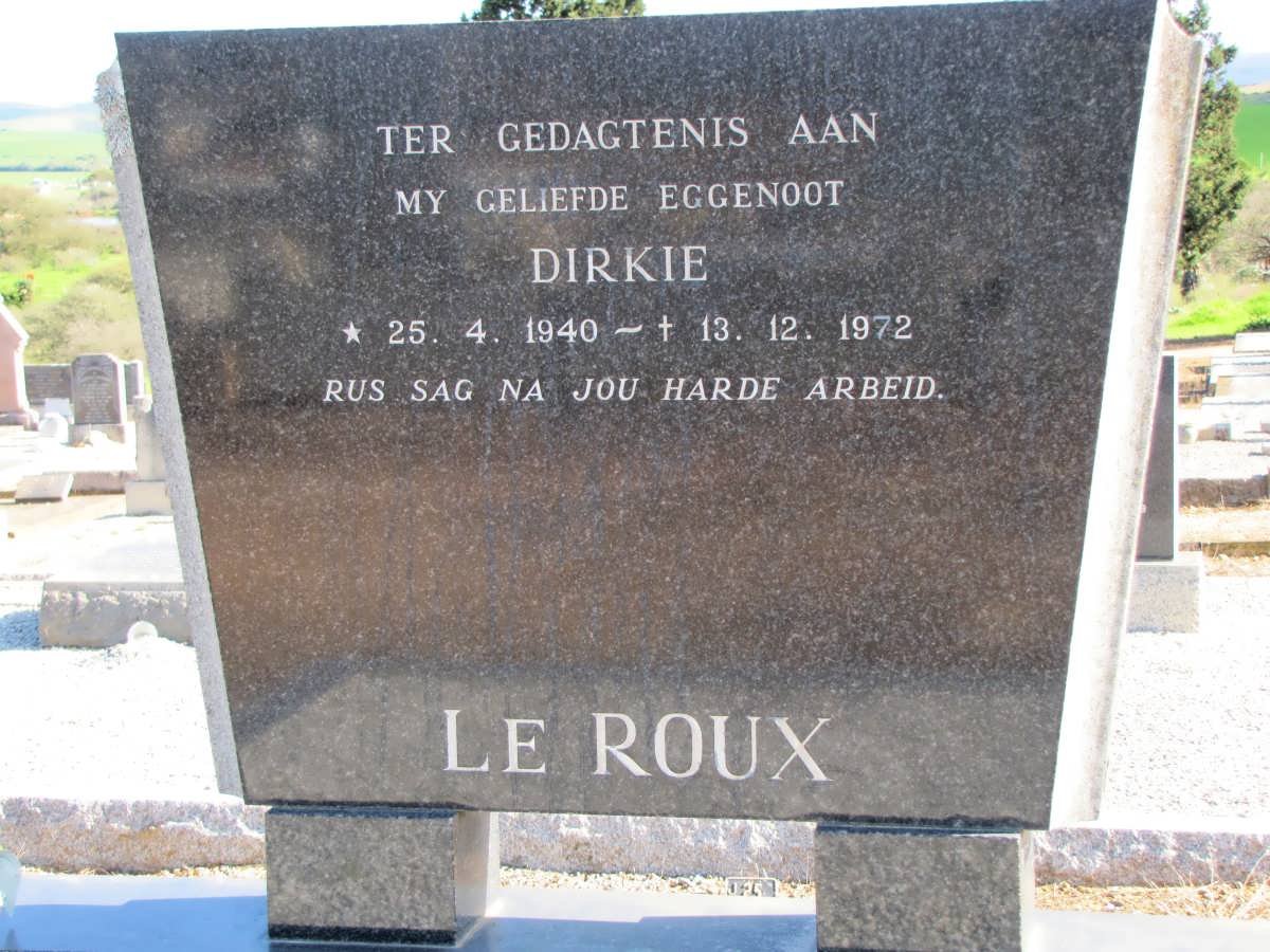 ROUX Dirkie, le 1940-1972