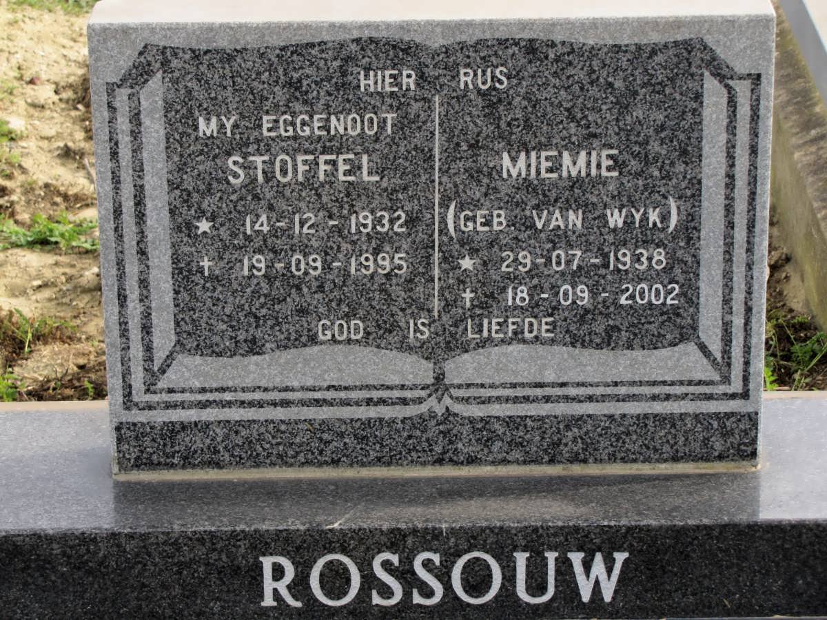 ROSSOUW Stoffel 1932-1995 &amp; Miemie VAN WYK 1938-2002