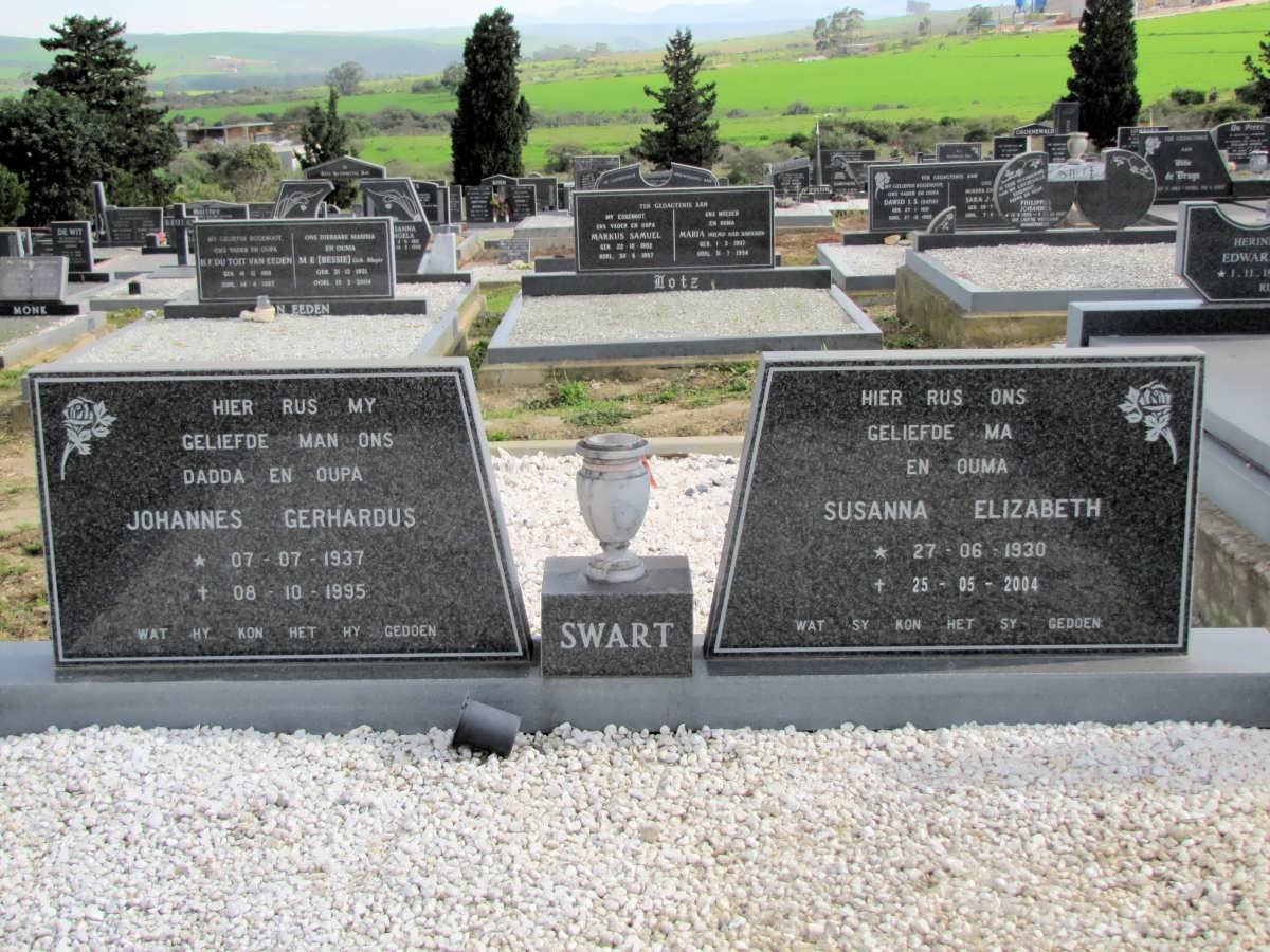 SWART Johannes Gerhardus 1937-1995 &amp; Susanna Elizabeth 1930-2004