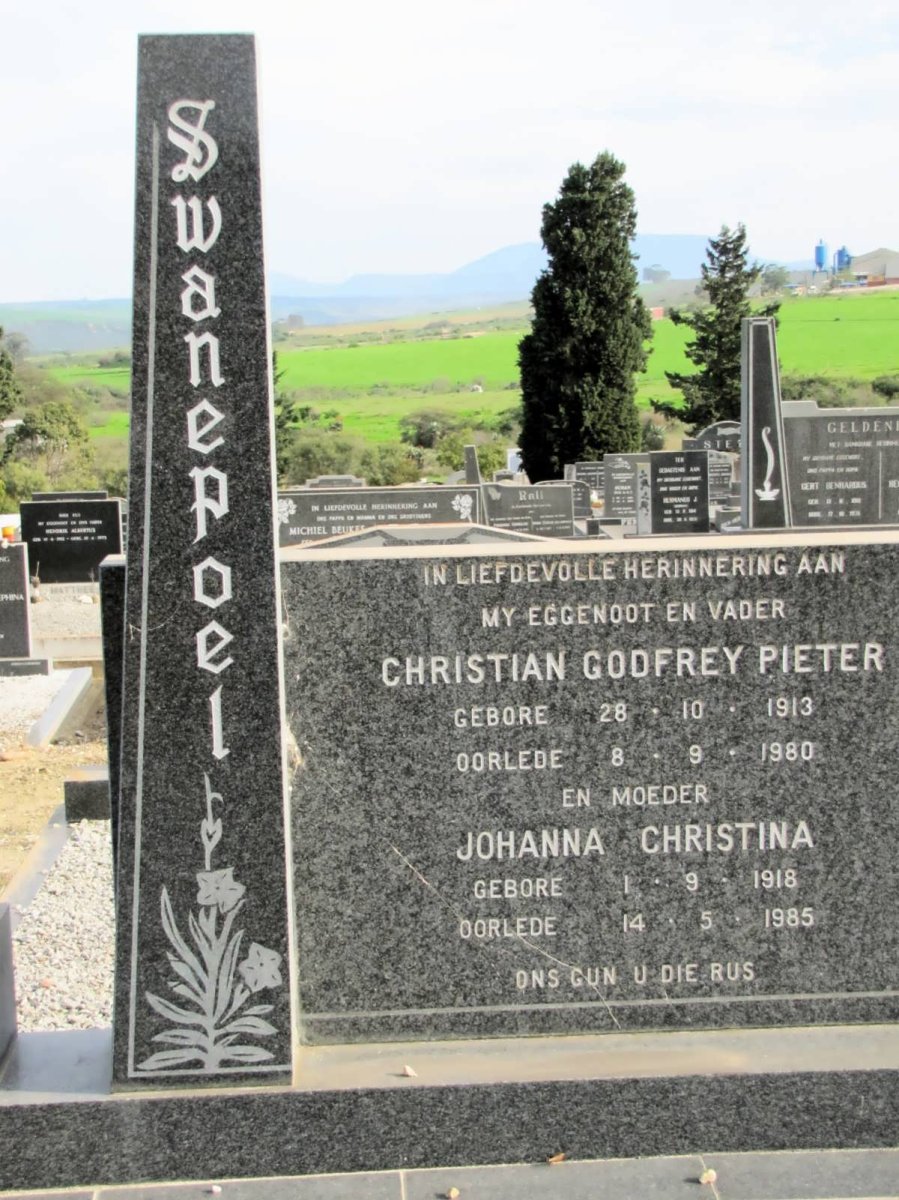 SWANEPOEL Christian Godfrey Pieter 1913-1980 &amp; Johanna Christina 1918-1985