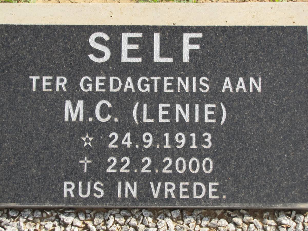 SELF M.C. 1913-2000