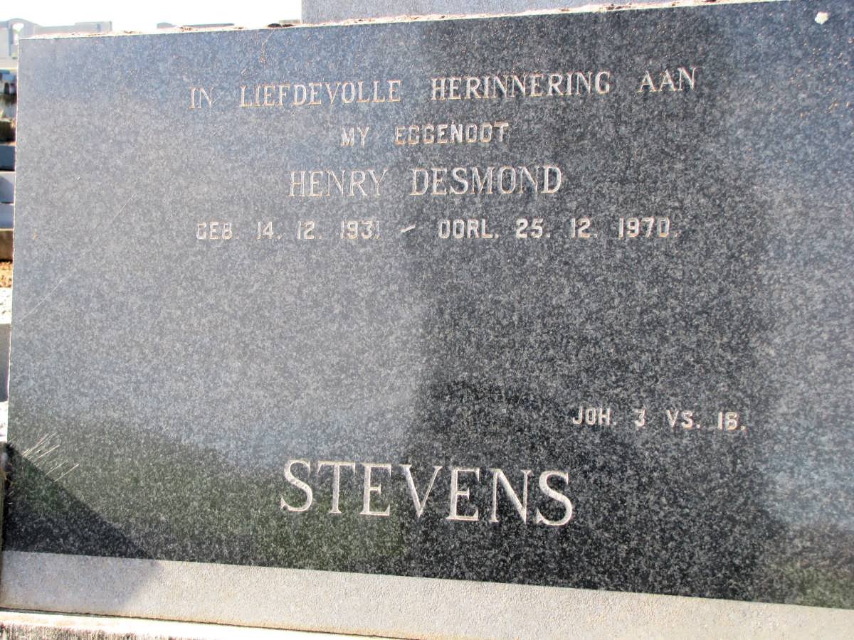 STEVENS Henry Desmond 1931-1970