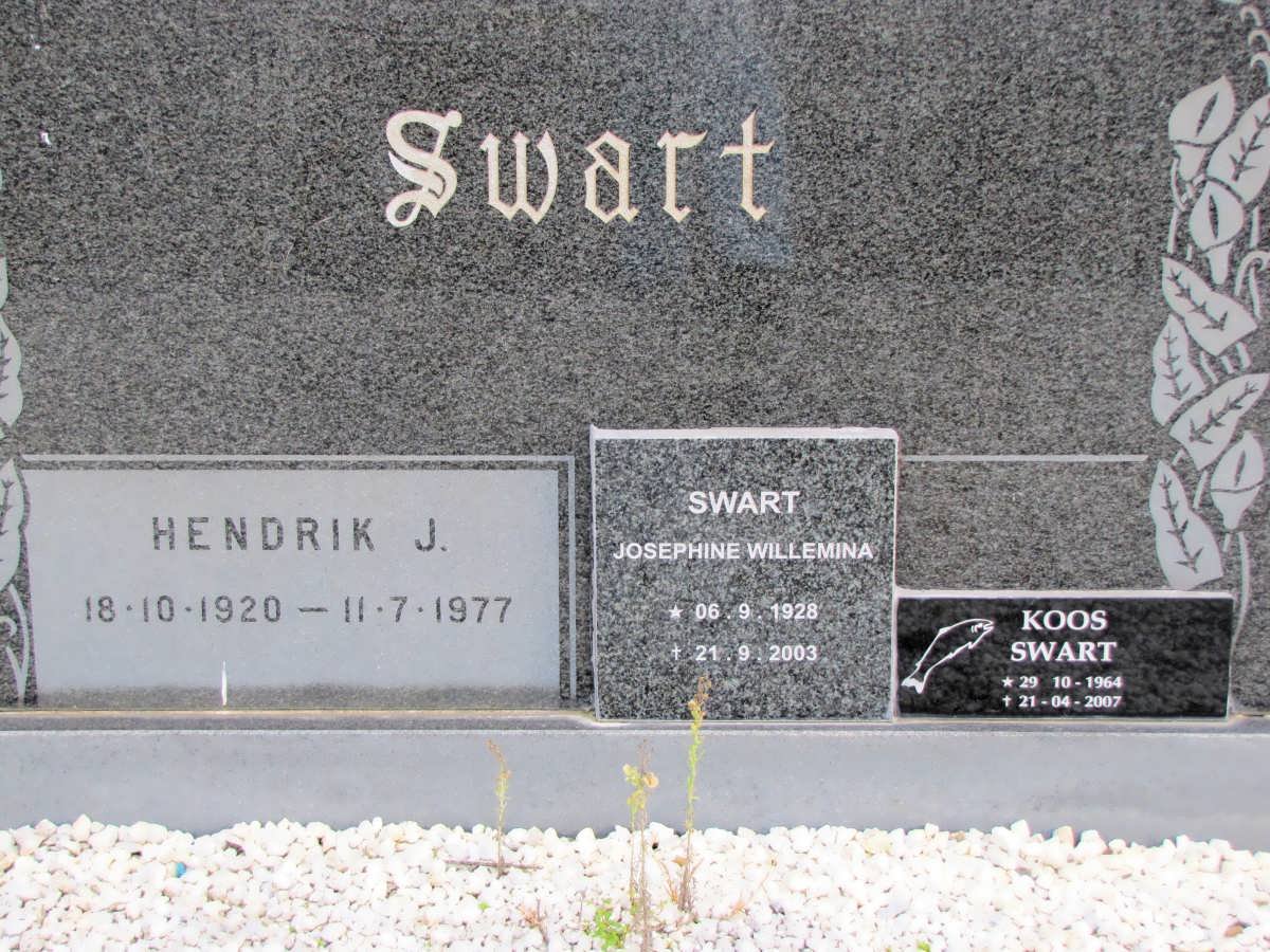 SWART Hendrik J. 1920-1977 &amp; Josephine Wilhelmina 1928-2003 :: SWART Koos 1964-2007