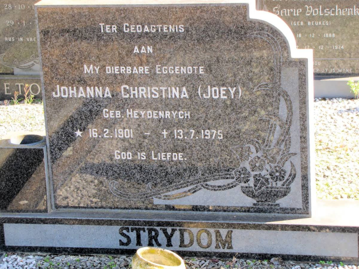 STRYDOM Johanna Christina nee HEYDENRYCH 1901-1975