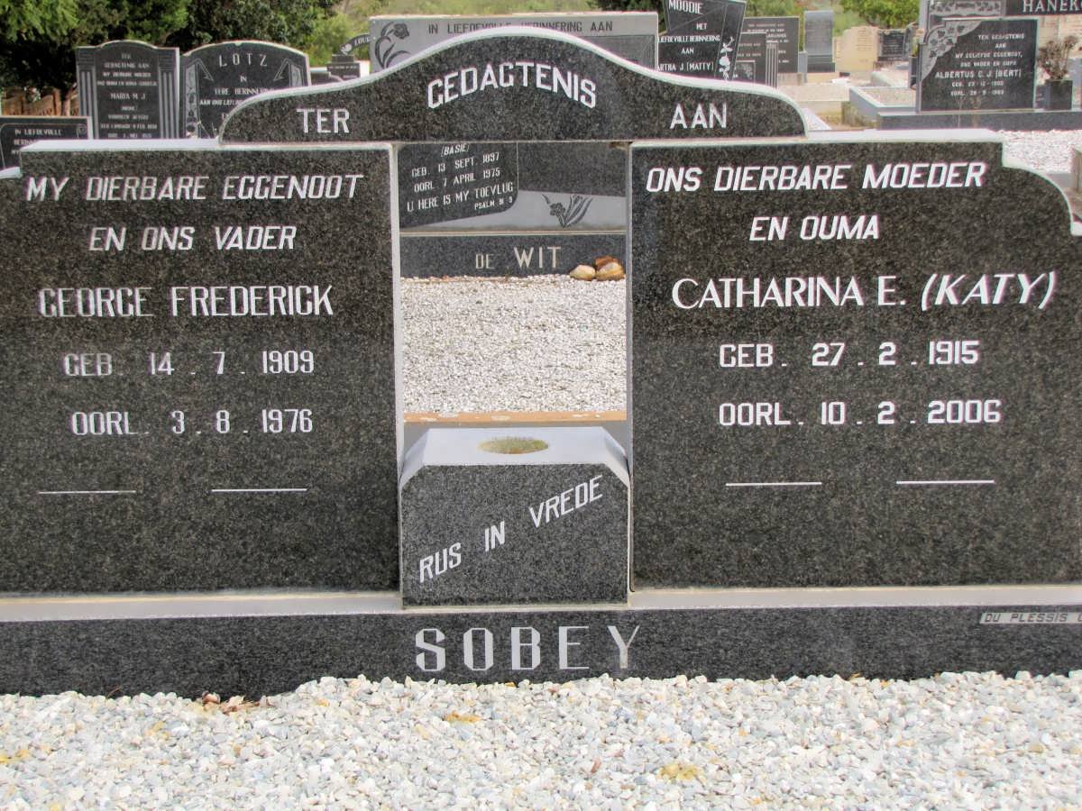 SOBEY George Frederick 1909-1976 &amp; Catharina E. 1915-2006