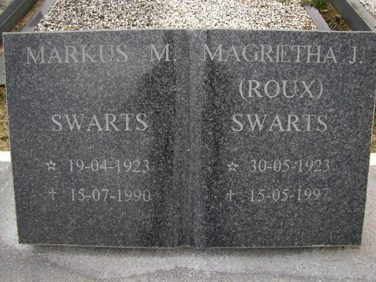 SWARTS Markus M. 1923-1990 &amp; Magrietha J. ROUX 1923-1997