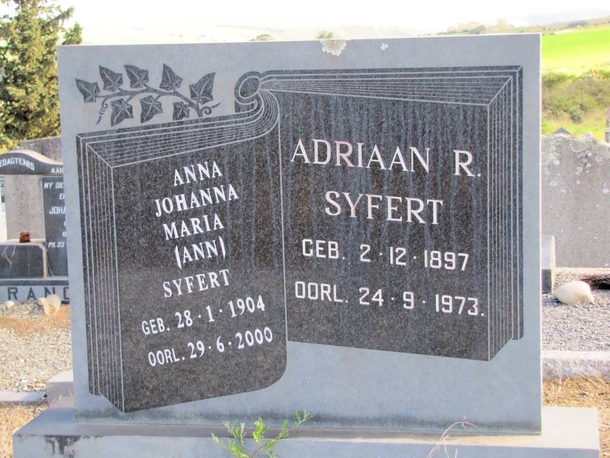 SYFERT Adriaan R. 1897-1973 &amp; Anna Johanna Maria 1904-2000