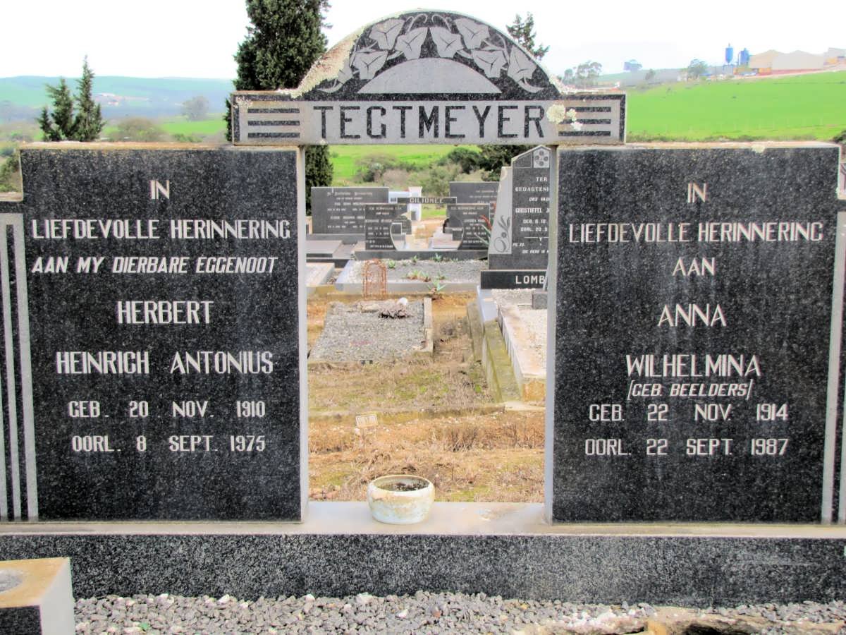 TEGTMEYER Herbert Heinrich Antonius 1910-1975 &amp; Anna Wilhelmina BEELDERS 1914-1987