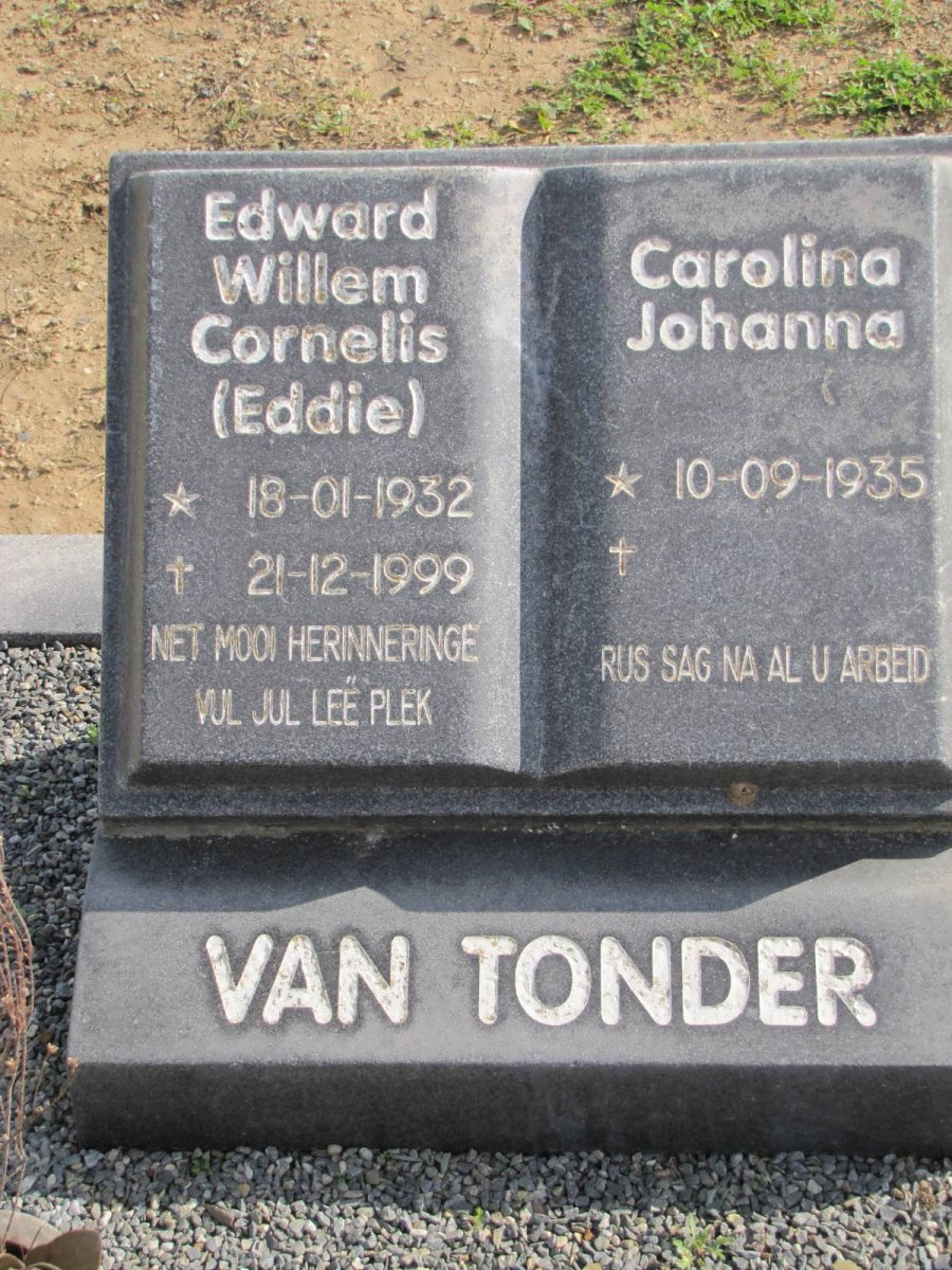 TONDER Edward Willem Cornelis, van 1932-1999 &amp; Carolina Johanna 1935- 