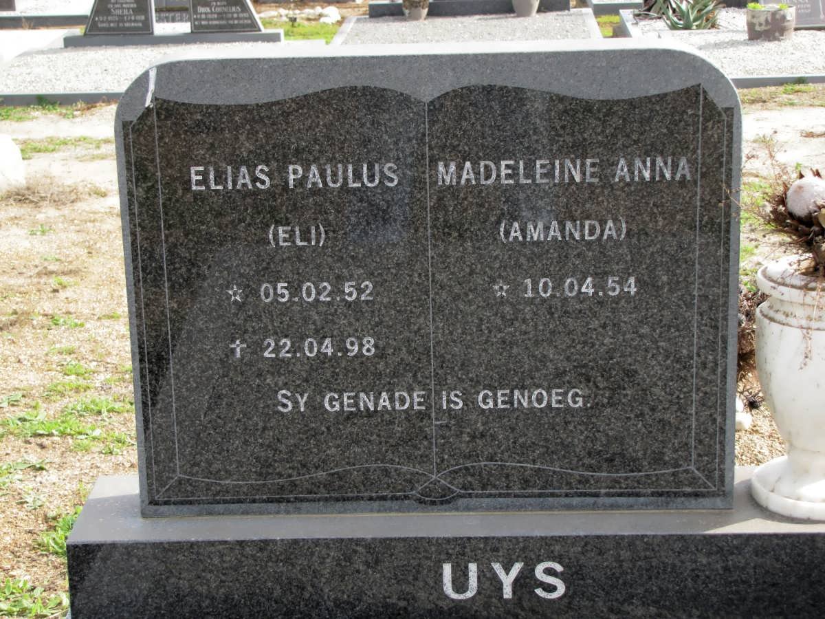 UYS Elias Paulus 1952-1998 &amp; Amanda 1954-