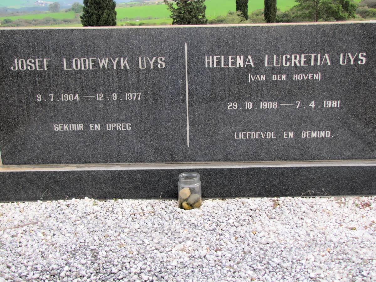 UYS Josef Lodewyk 1904-1977 &amp; Helena Lucretia van der HOVEN 1908-1981