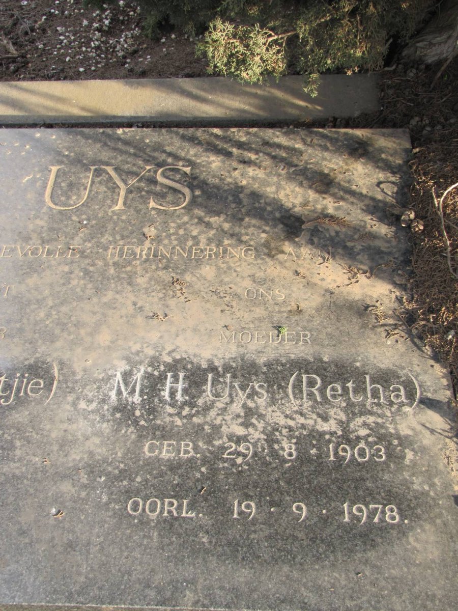 UYS M.H. 1903-1973