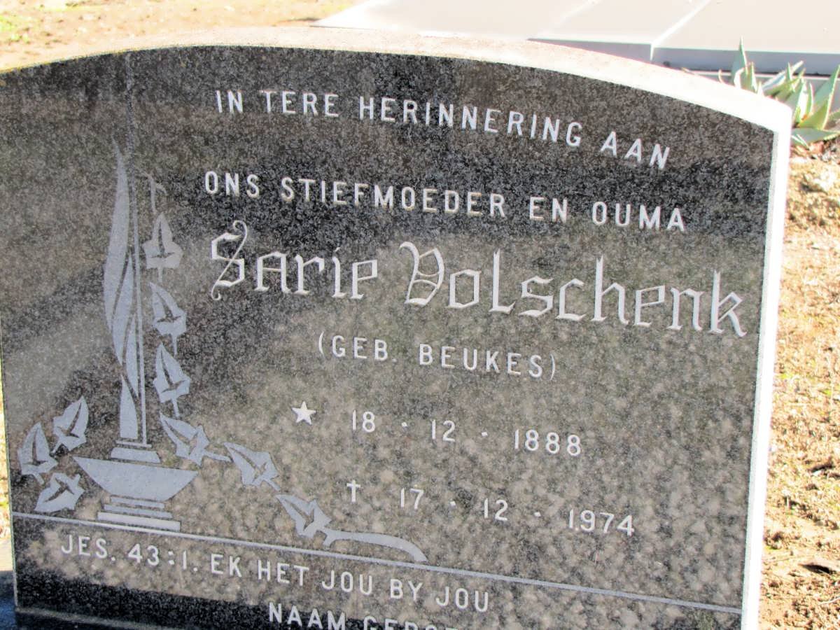 VOLSCHENK Sarie nee BEUKES 1888-1974