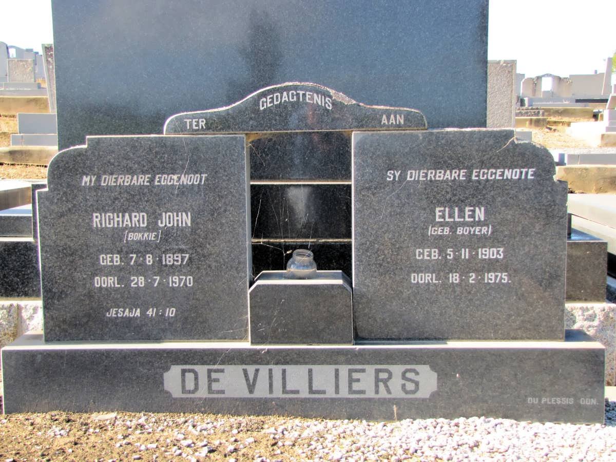 VILLIERS Richard John, de 1897-1970 &amp; Ellen BOYER 1903-1975