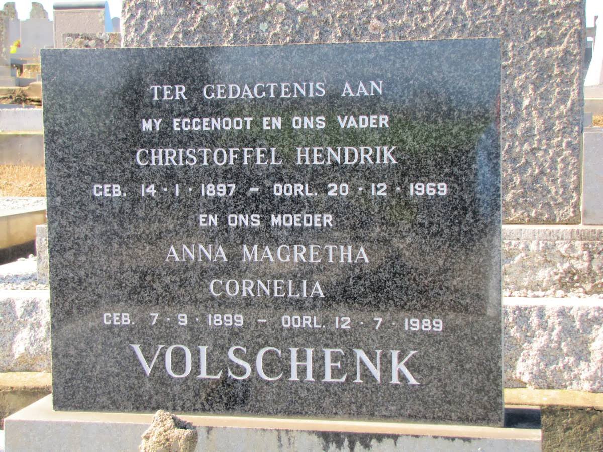 VOLSCHENK Christoffel Hendrik 1897-1969 &amp; Anna Magretha Cornelia 1899-1989