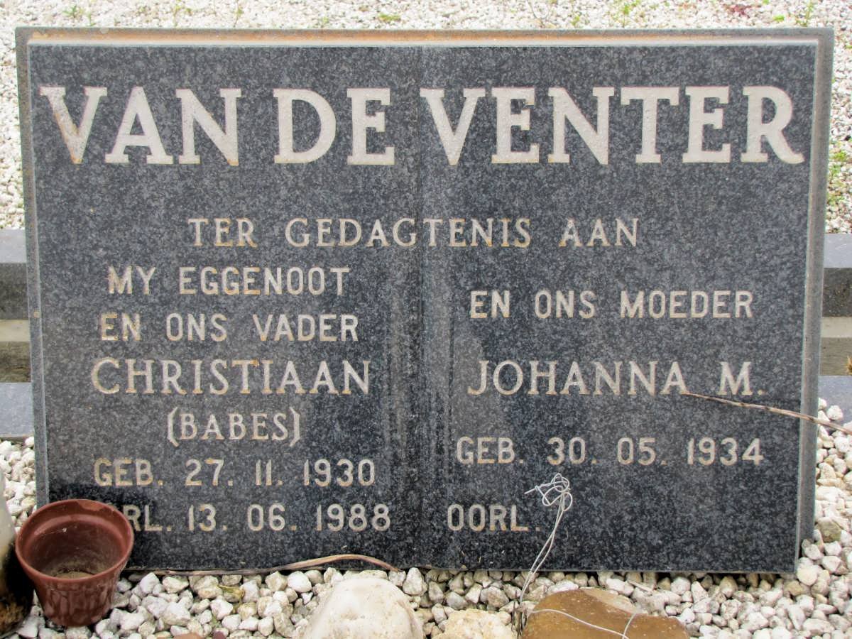 VENTER Christiaan, van de 1930-1988 &amp; Johanna M. 1934-
