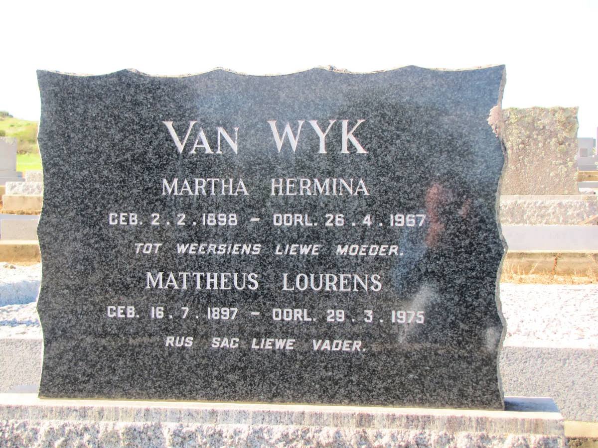 WYK Mattheus Lourens, van 1897-1975 &amp; Martha Hermina 1898-1967 