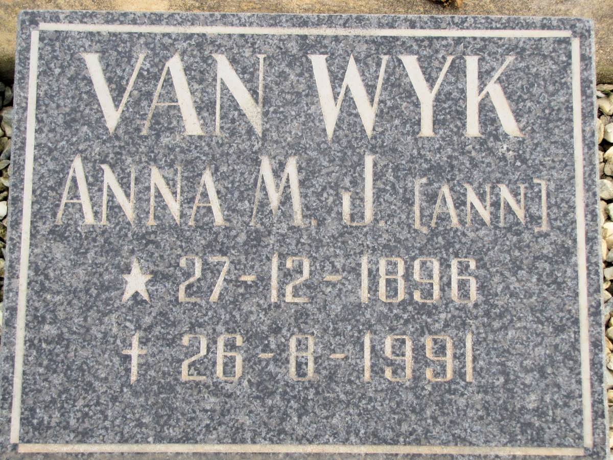 WYK Anna M., van 1896-1991