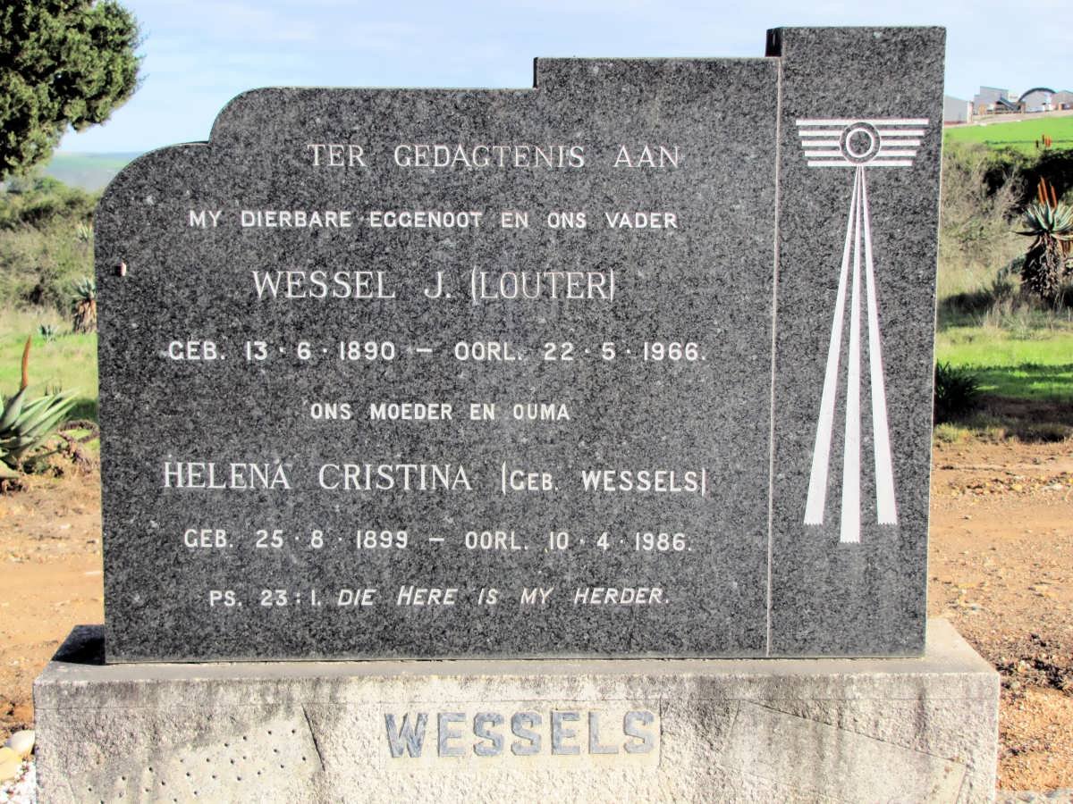 WESSELS Wessel J. 1890-1966 &amp; Helena Christina WESSELS 1899-1986