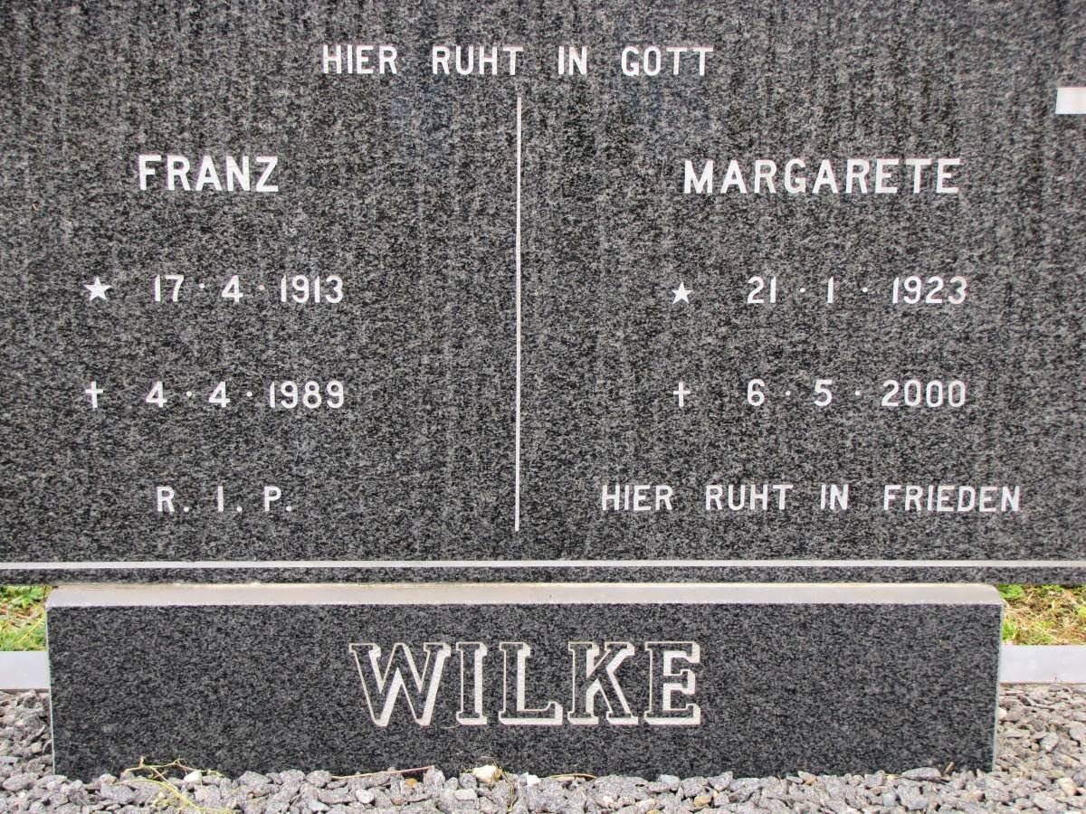 WILKE Franz 1913-1989 &amp; Margarete 1923-2000