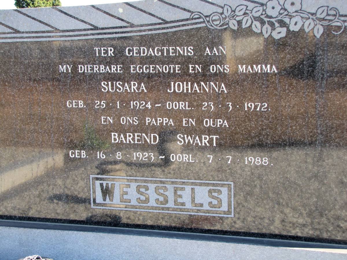 WESSELS Barend Swart 1923-1988 &amp; Susara Johanna 1924-1972