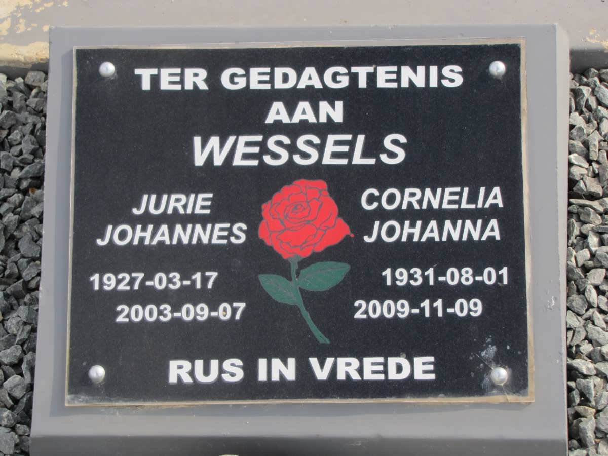 WESSELS Jurie Johannes 1927-2003 &amp; Cornelia Johanna 1931-2009