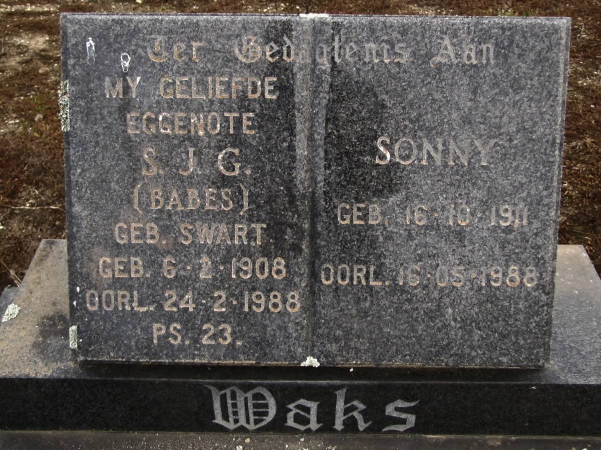 WAKS Sonny 1911-1988 &amp; S.J.G. SWART 1908-1988