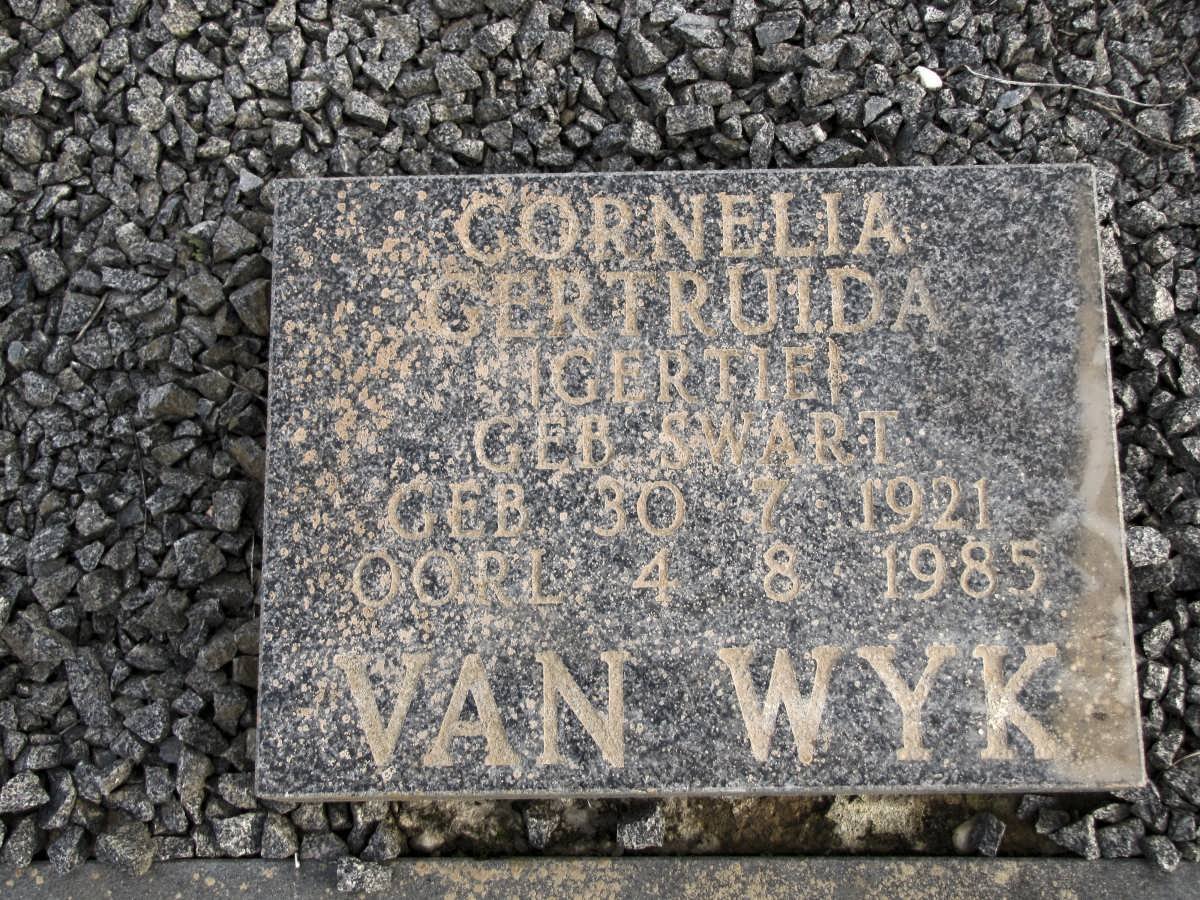 WYK Cornelia Gertruida, van nee SWART 1921-1985