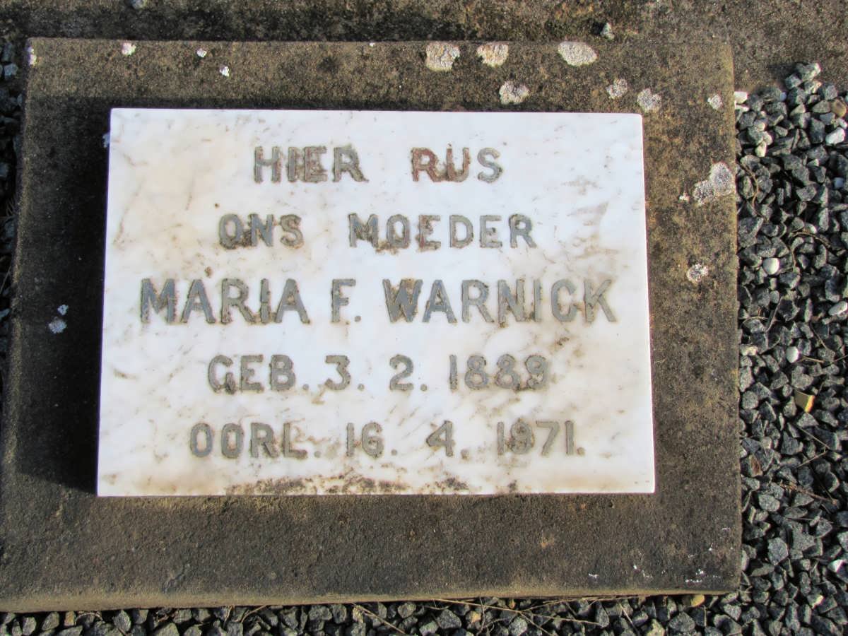 WARNICK Maria F. 1889-1971