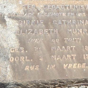 MUNRO Dirkie Cathrina Elizabeth nee DU TOIT 1888-1940
