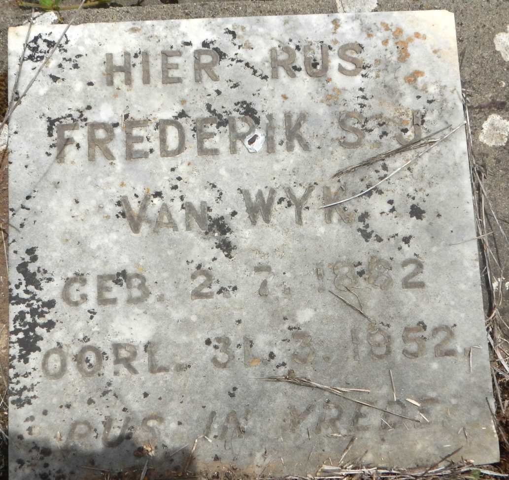 WYK Frederik S.J., van 1882-1952