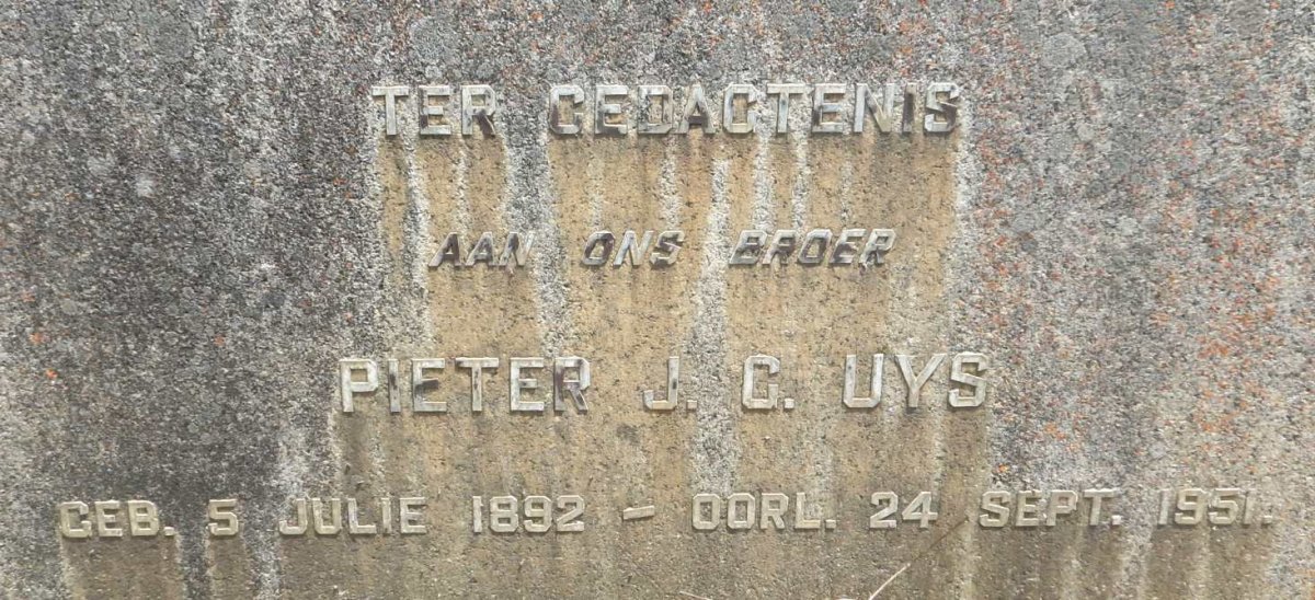 UYS Pieter J.C. 1892-1951