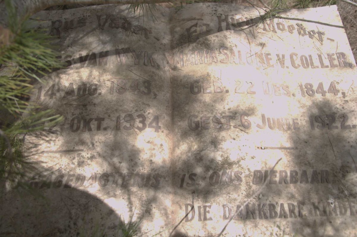 WYK Andries, van 1843-1934 &amp; Maria Salome V. COLLER 1844-1922