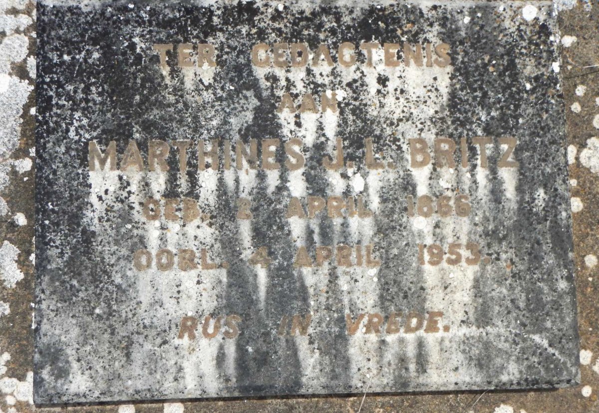 BRITZ Marthines J.L. 1866-1953