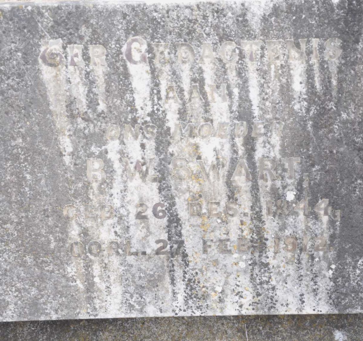 SWART B.W. 1844-1912
