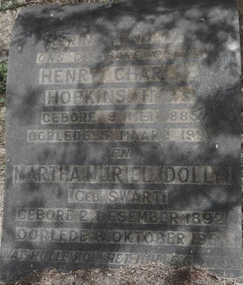 HOPKINS Henry Charles 1885-195? &amp; Martha Muriel SWART 1892-195?