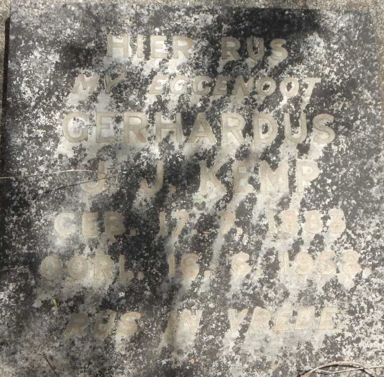KEMP Gerhardus J.J. 1883-1958